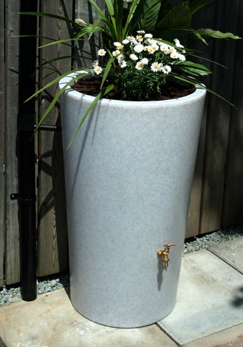 White Marble Water Butt Planter